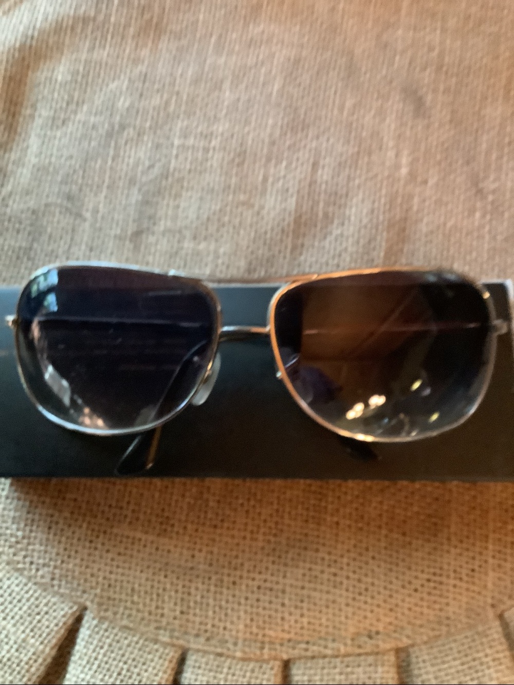 Ray-Ban Silver Frame Sunglasses with Dark Lenses missing original box